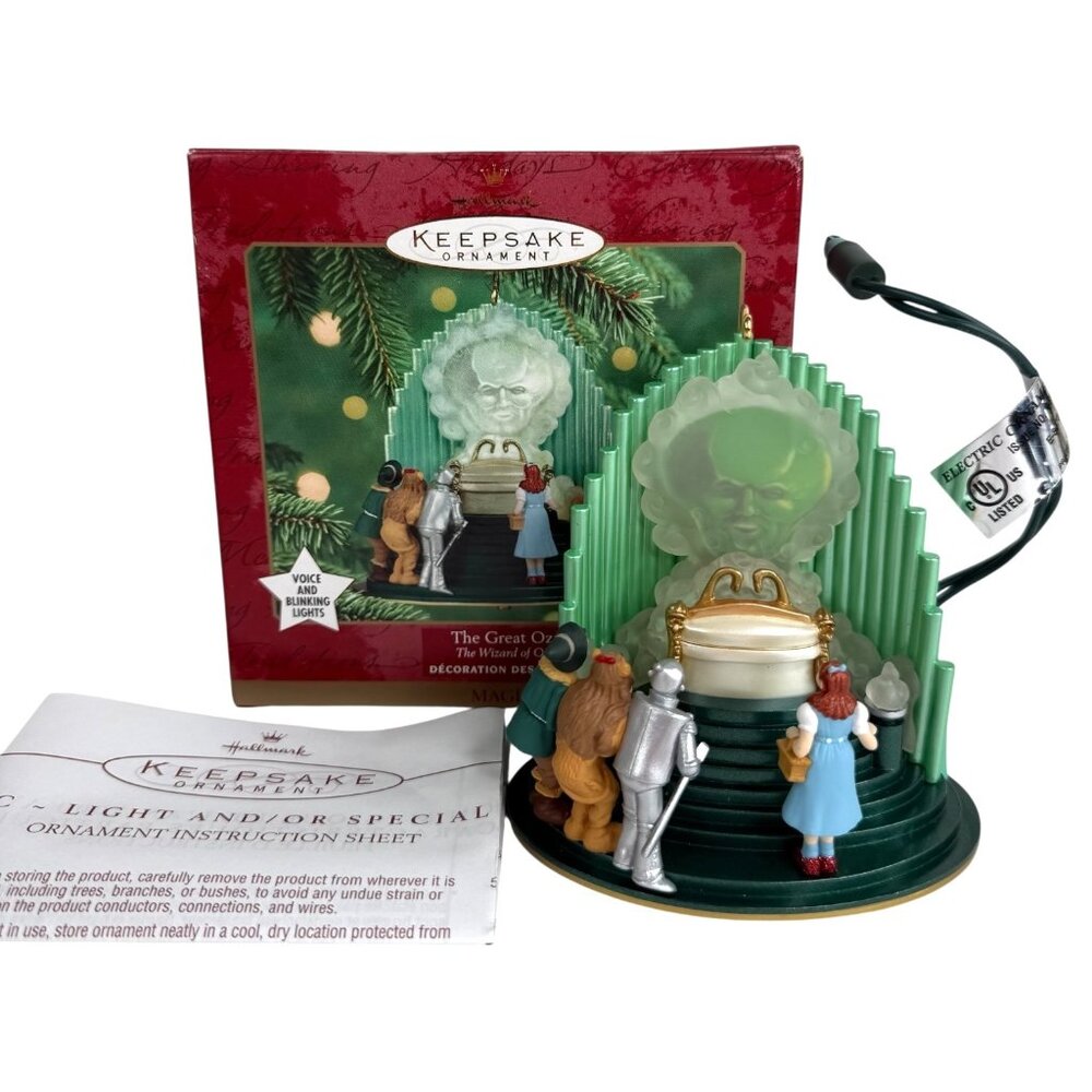 2000 Hallmark Keepsake Christmas Ornament The Great Wizard‎ Of Oz Voice & Lights